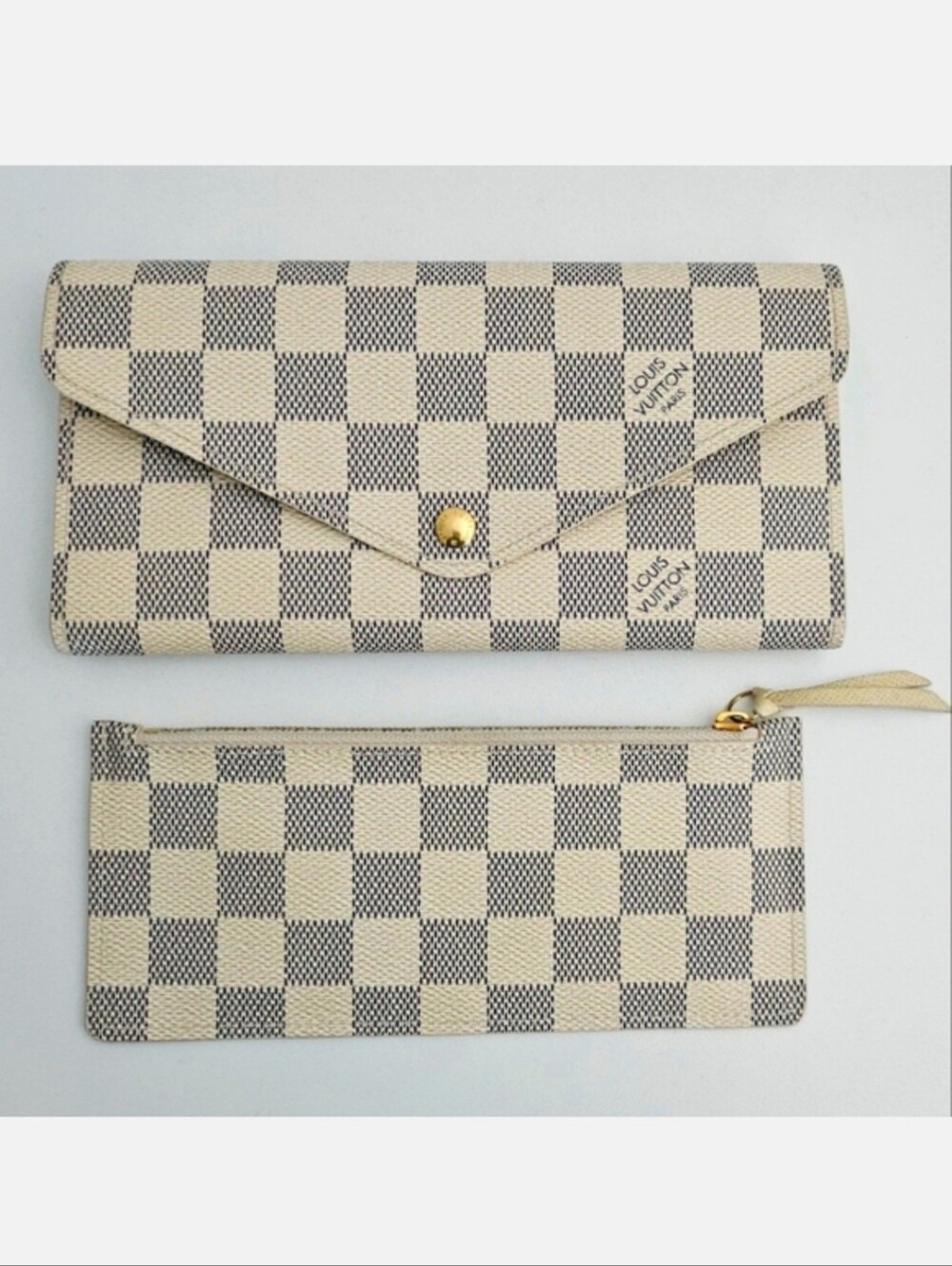 Louis Vuitton Damier Azur Portefeuille Josephine Trifold Long Wallet With Pouch